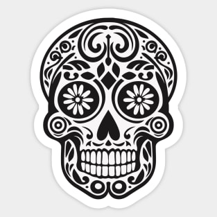 Mexican Skull with Flower Eyes Sticker